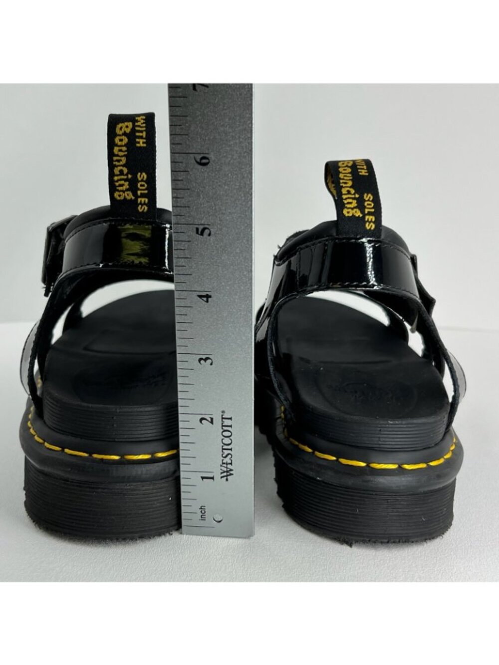 Dr. Martens Blaire Patent Leather Platform Sandals US 8 Adjustable Strappy Black - Picture 11 of 13